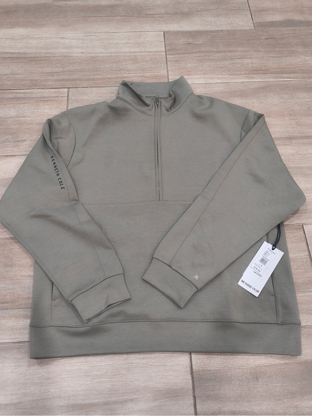 Kenneth Cole Men's Olive Green Half-Zip Sweater